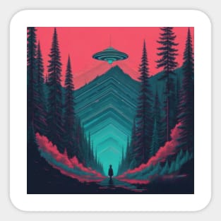 UFO Chronicles Podcast - UFO Glitch Artwork V3 Sticker